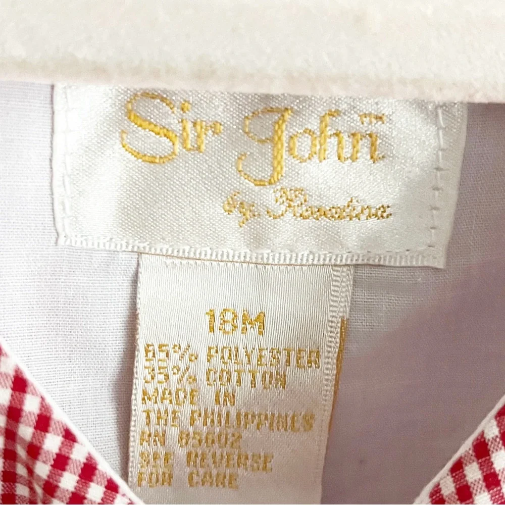Sir John by Rosalina red gingham boys summer suit with sailboats